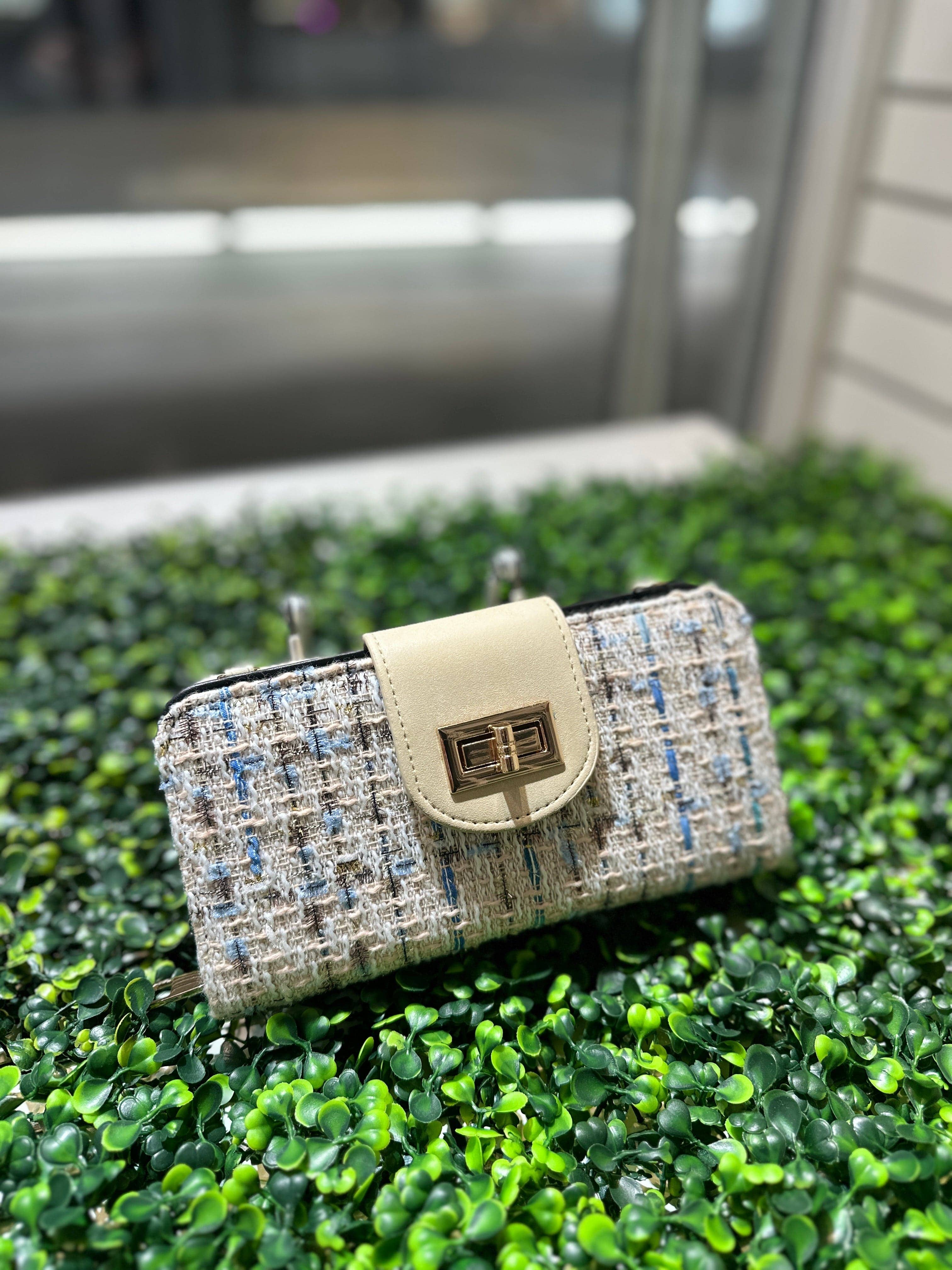 MiMi Wholesale - Vente Sac à bandoulière – femme - Portefeuille à bandoulière TW041 en tweed Turn Lock0