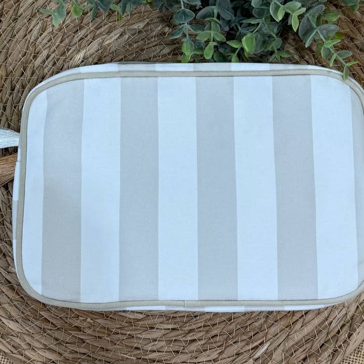 Lakely Claire Wholesale - Wholesale Makeup/Cosmetic Bag - Stripe Cosmetic Bag with Tassel 3