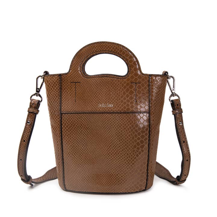 Beige metallische Leder-Umhängetasche Cannes für den Großhandel von kate lee