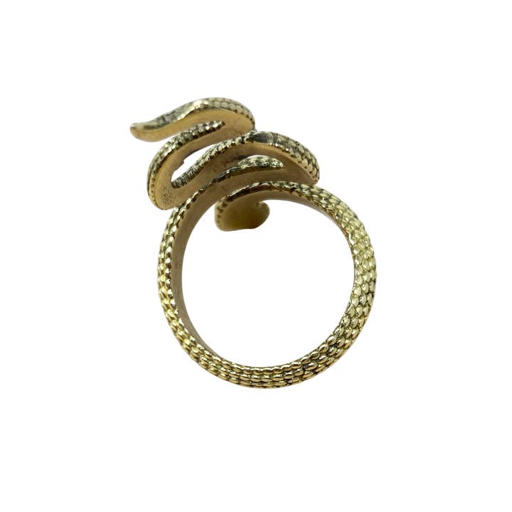 Kathmandu Jewelry - Wholesale Cocktail/Statement Ring - Brass Adjustable Snake Ring1