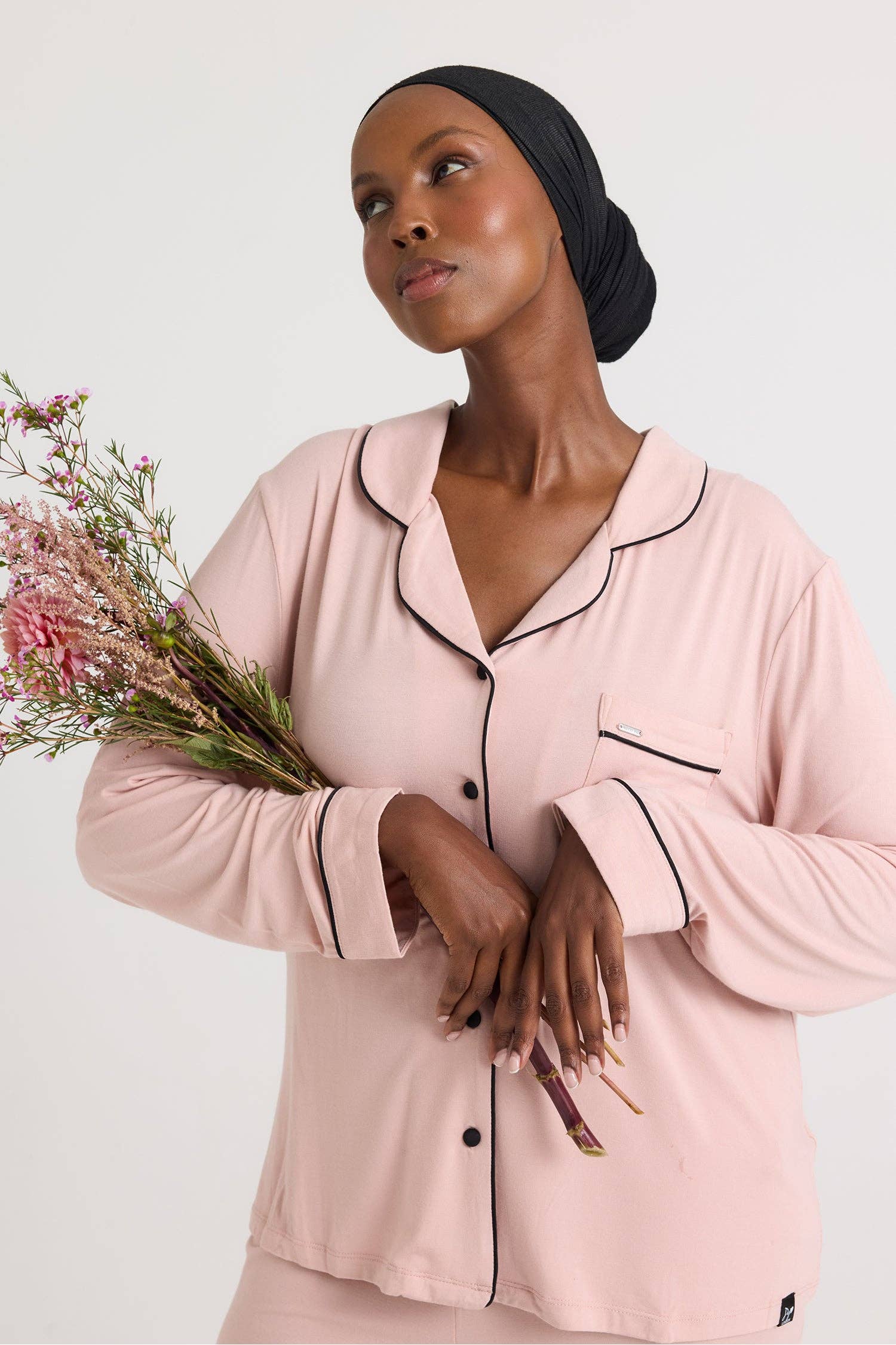 Bamboo Long Pyjama Set in Pink for wholesale on Faire1