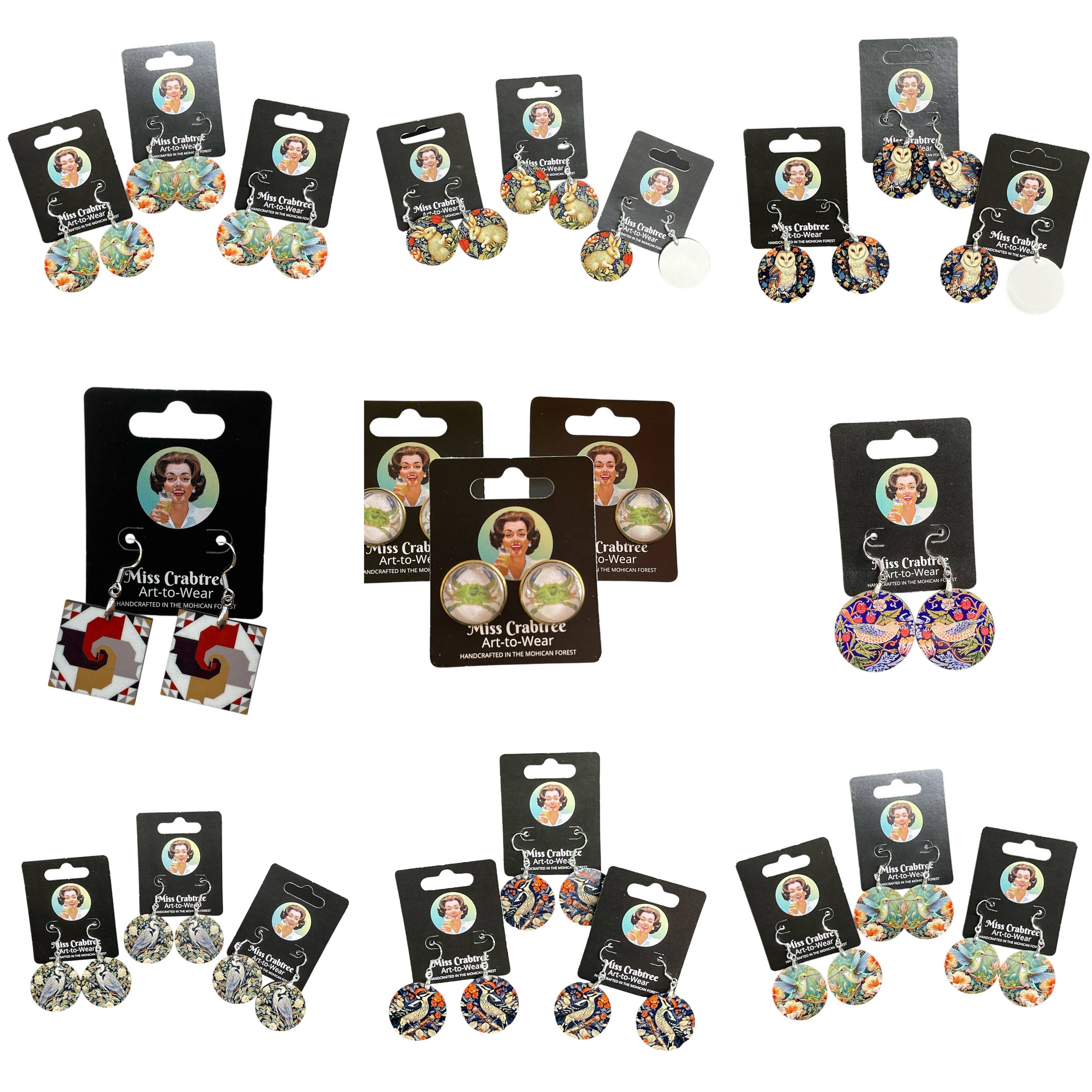 Miss Crabtree - Vendita all'ingrosso Orecchini pendenti - Orecchini ispirati a Pyrex dell'amicizia1