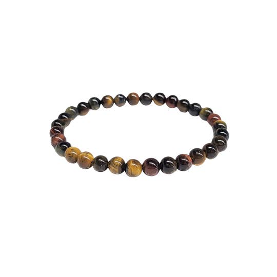 Pulsera ojo de tigre tricolor de 6 mm para venta al por mayor de The Crystal Garden
