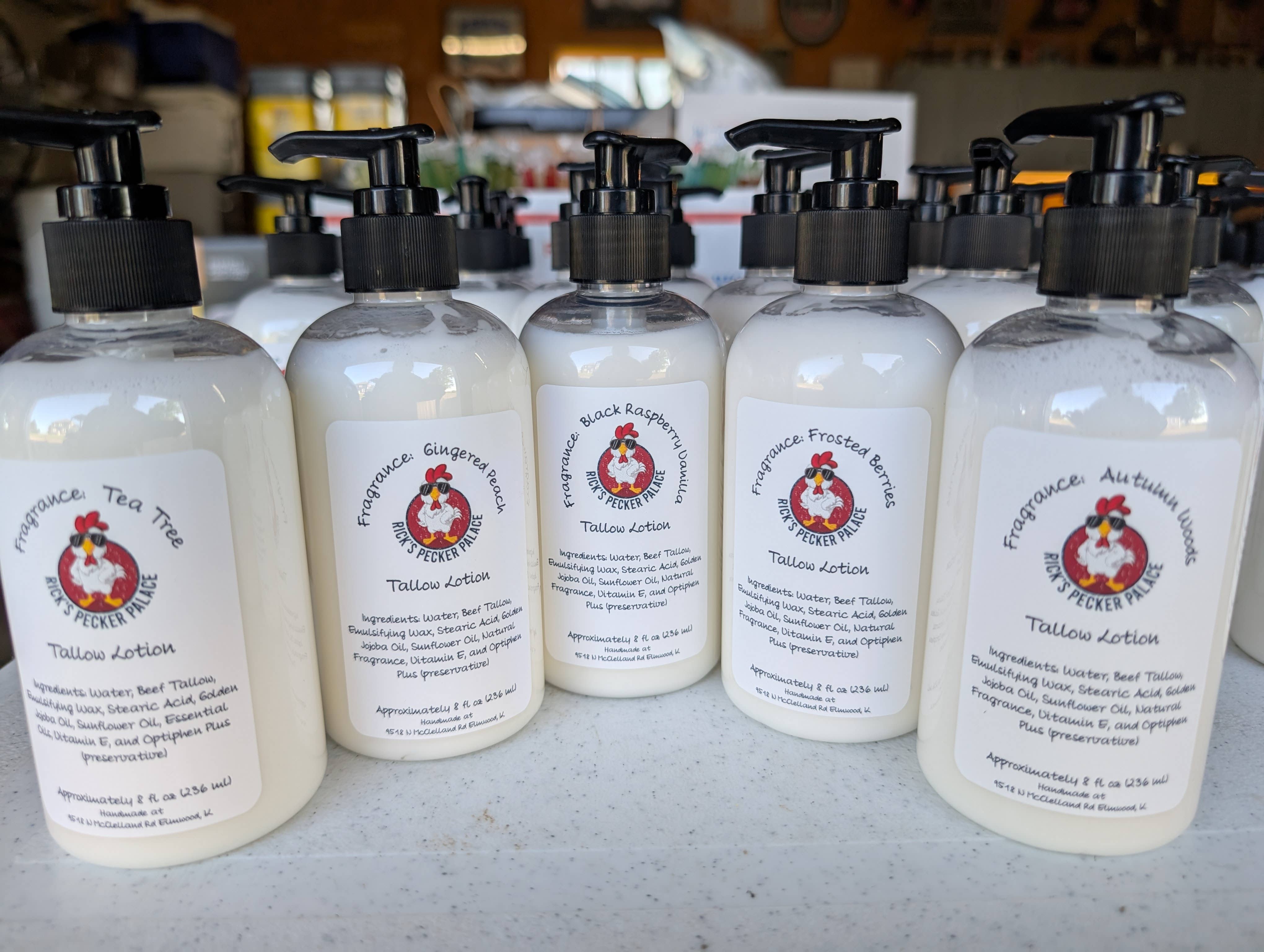 Rick's Pecker Palace, LLC - Wholesale Hand Cream/Lotion - Tallow (Beef) Body Lotion - 8 oz pump bottle1