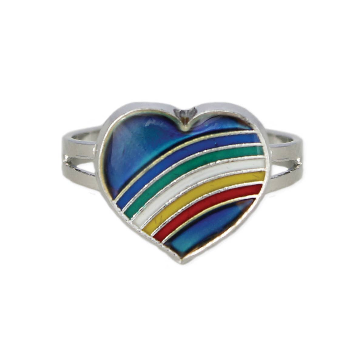 ZAD - Wholesale Cocktail/Statement Ring - Everyone Loves a Rainbow Heart Mood Ring1