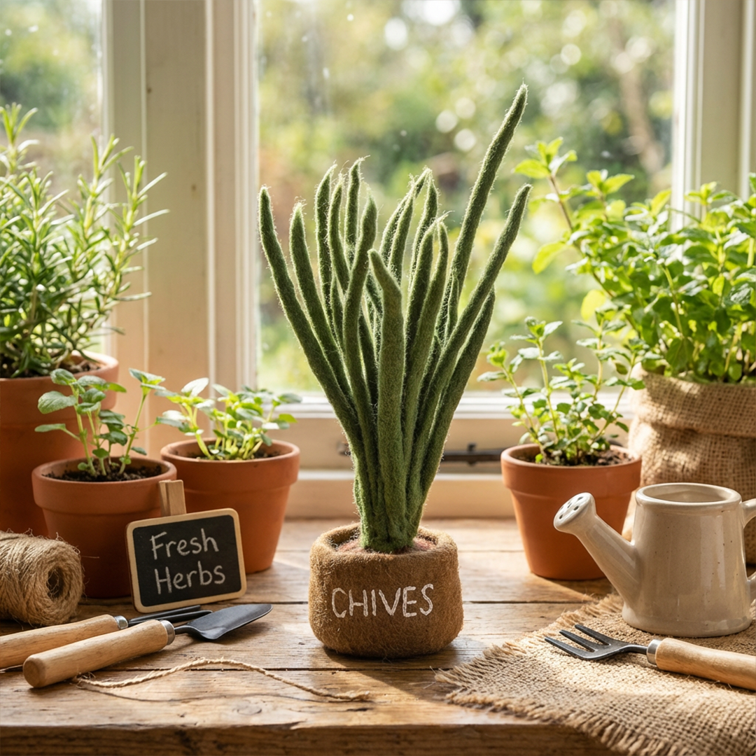 Felt So Good – wholesale Decorative tabletop object – Handmade Felt Herbs Standing Decoration Variety8