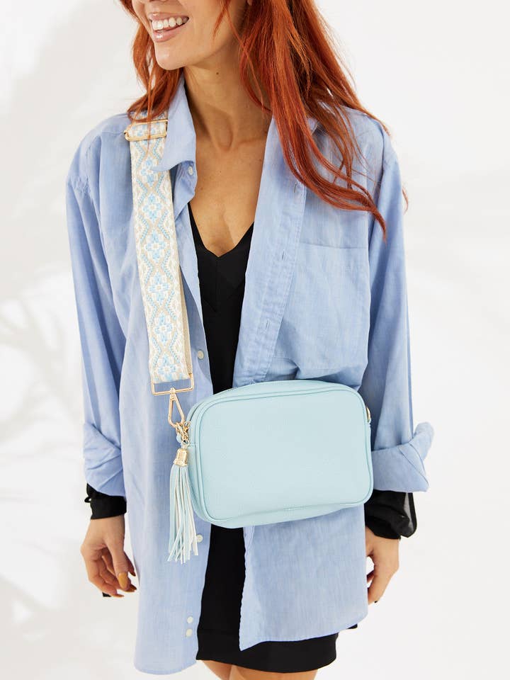 Vegan PU Leather Miami Crossbody - Light Blue for wholesale by Nakoa The Label