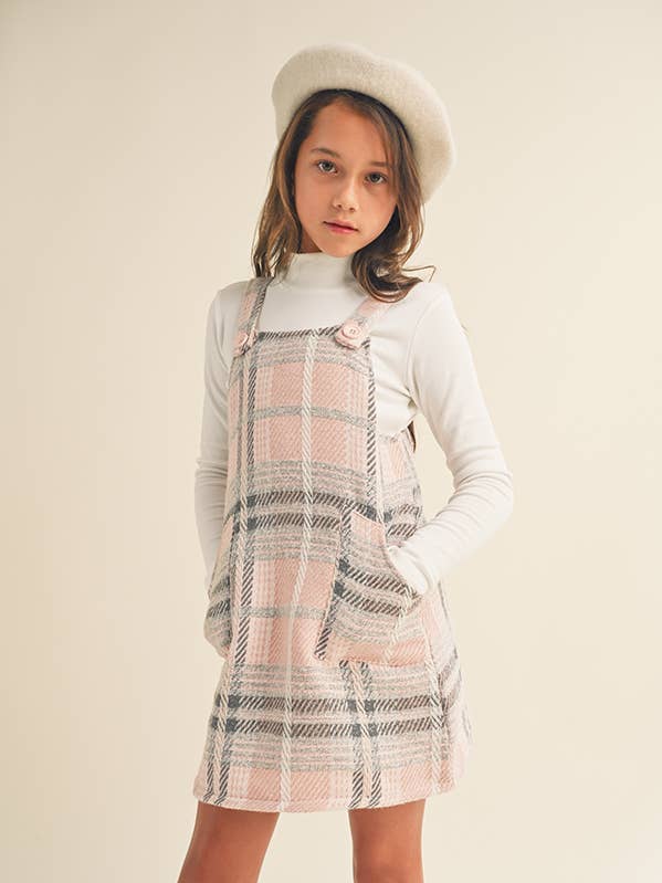 BOUCLE PINAFORE DRESS K15835 (7-12 S-XL) for wholesale by heart and arrow