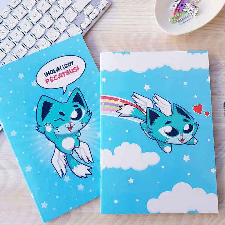 Lot de 2 carnets de notes « Pecatsus » pour la vente par Follow The Cat