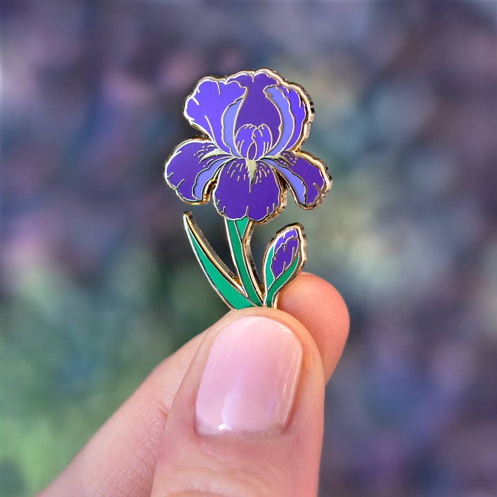 Botanical Bright – wholesale Lapel pin/button – Iris Enamel Pin