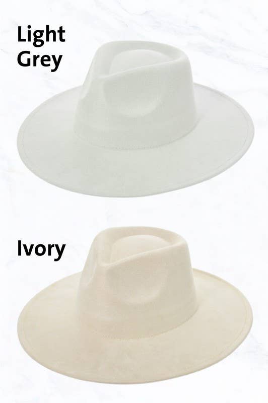 Suzie Q USA - Vendita all'ingrosso Fedora - Donna - Cappello Fedora in Camoscio con Ampie Tese e Corona a Goccia5