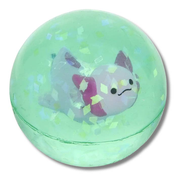 JSBlueRidge Toys – Engroshandel Sensorisk bold - Baby – Glitter Axolotl Hi-Bounce Fidget Legetøj til Børn - Assorterede
