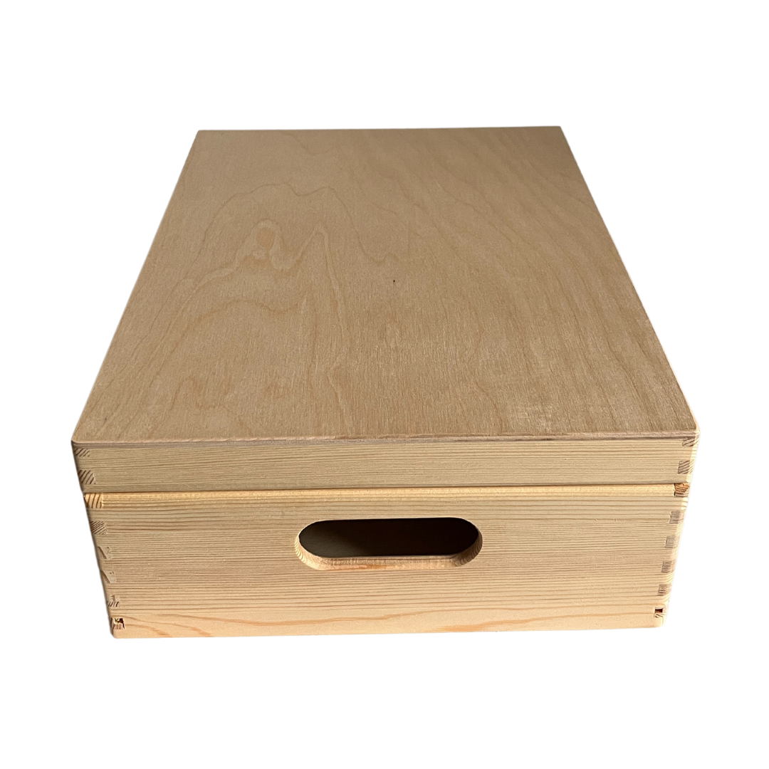 Kinderkoffertjes.nl – Großhandel Dekoschachteln – Große Aufbewahrungsbox aus Buchenholz mit einer Lage4