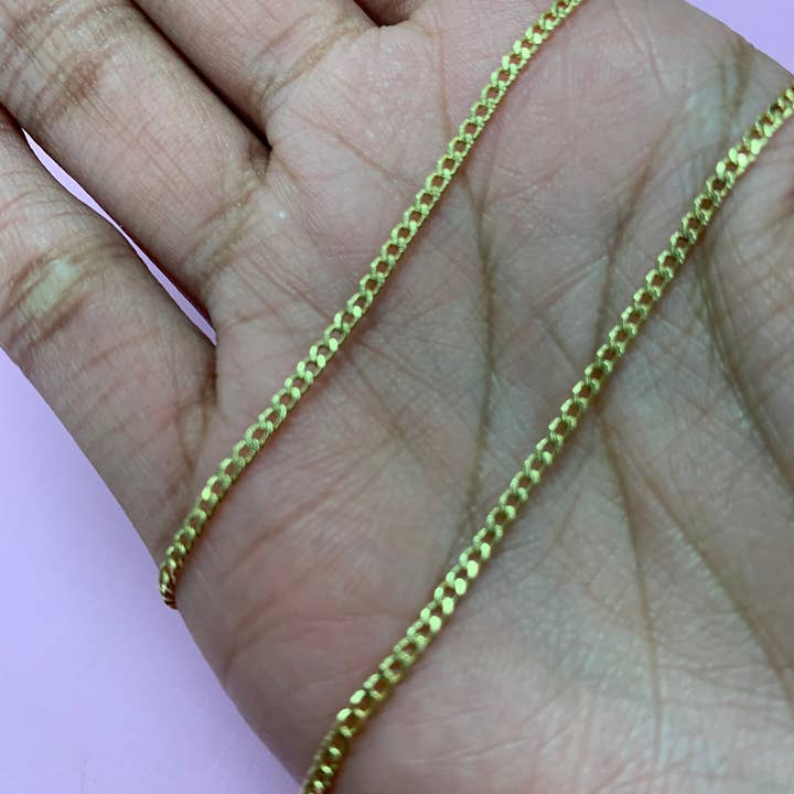 The Bead Bazaar - Wholesale Link & chain necklace - Wholesale Gold Filled Chain By The Foot, 18KT Gold Filled Curb Chain, Bulk Curb Chains, Gold Filled Flat Chain, Wholesale Chain To Make Necklace1