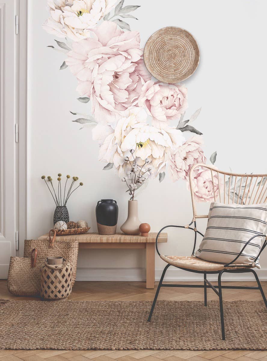 Simple Shapes – wholesale Wall decal/stickers – Peony Flowers Wall Sticker2