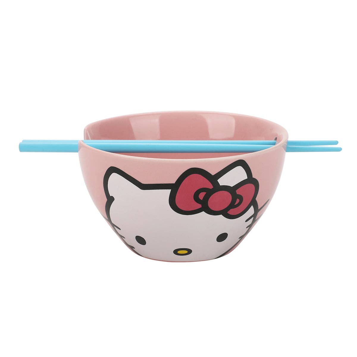 Bioworld Merchandising - Wholesale Decorative Plate/Dish/Bowl - Hello Kitty 20 oz. Ceramic Ramen Bowl with Chopsticks0