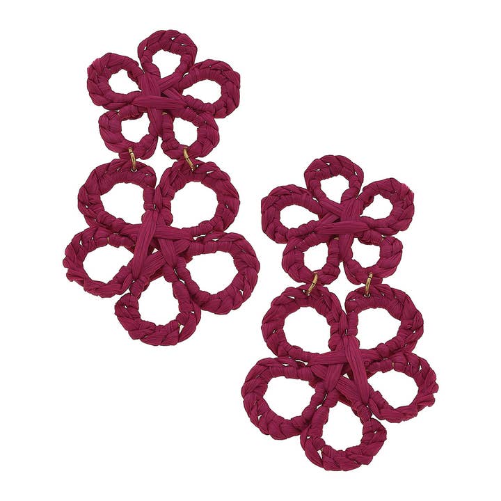 Canvas Style - Wholesale Dangle Earrings - Tahiti Raffia Statement Earrings