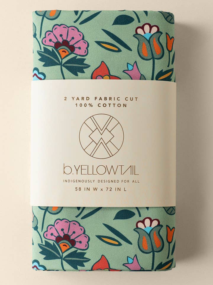 Bomuldsstof - Mountain Crow Florals Grøn for engroshandel hos B.Yellowtail