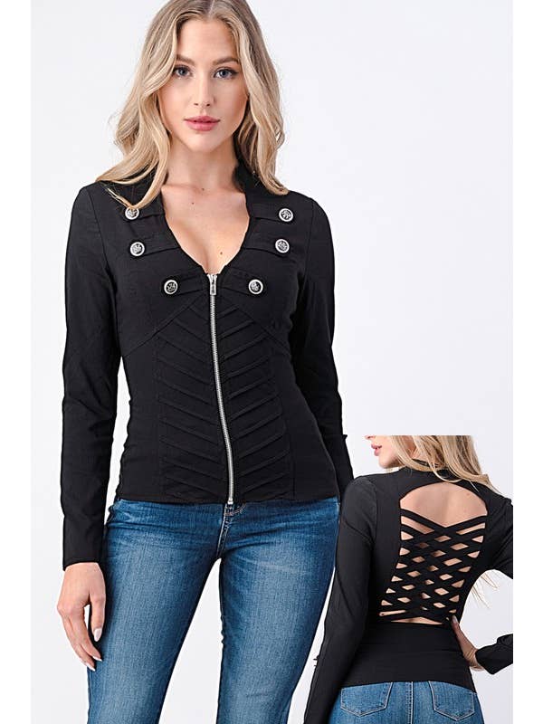 Lydia USA - Vendita all'ingrosso Giacca - Donna - Blazer con Bottoni Giacca Militare