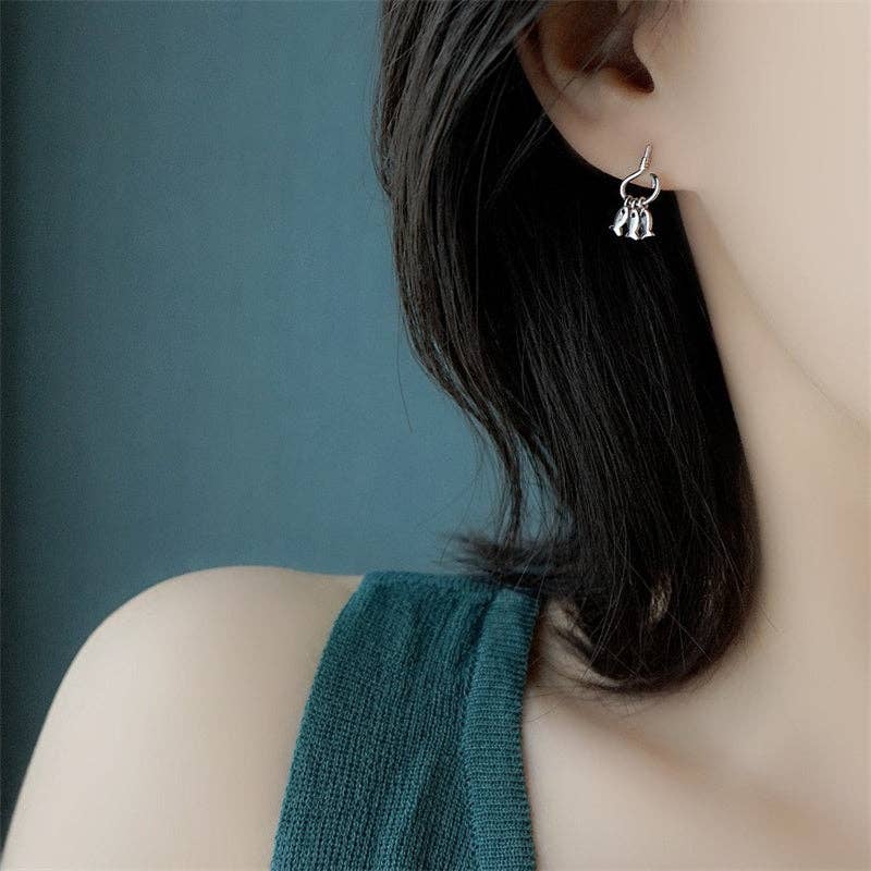 Perimade & Co. LLC – Großhandel Ohrhänger – Zierliche winzige drei Fisch-Ohrringe im Tropfen-Design aus massivem Kupfer.3