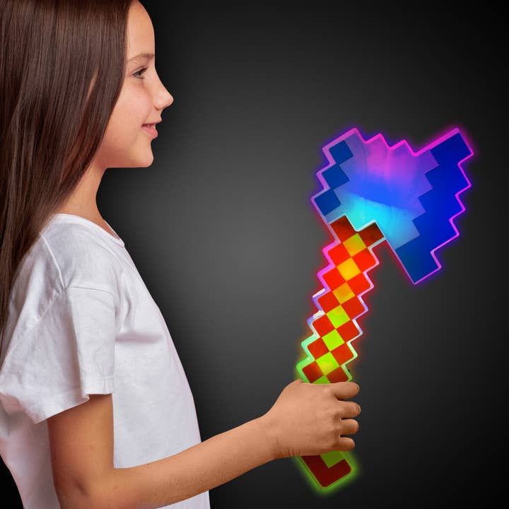 Windy City Novelties - Wholesale Light-Up Toy - Kids & Baby - LED Pixel Axe - Light-Up Toy with 6 LEDs