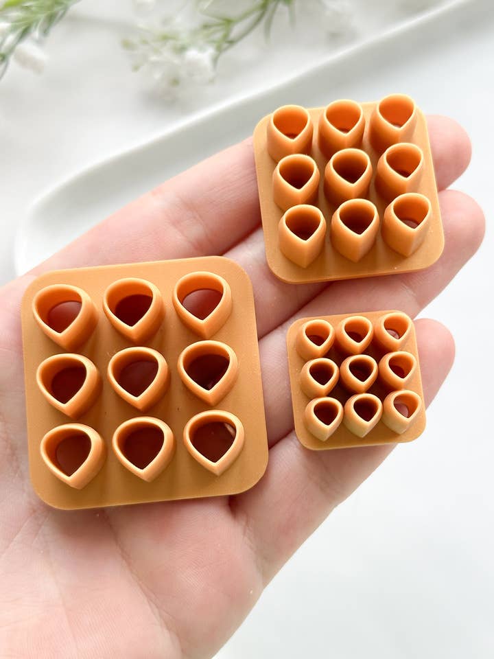 Chunky Drop Leaf Cluster Polymer Clay Cutters for wholesale by Tera Clay