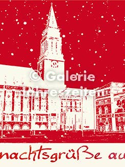 Kiel Rathausplatz "Weihnachtsgrüße aus Kiel" für den Großhandel von Karen Utermann Galerie Jahreszeiten