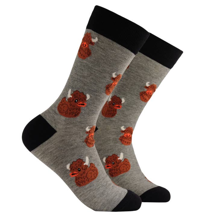 Highland Coo Rubber Duck Socks for wholesale by Socktopus