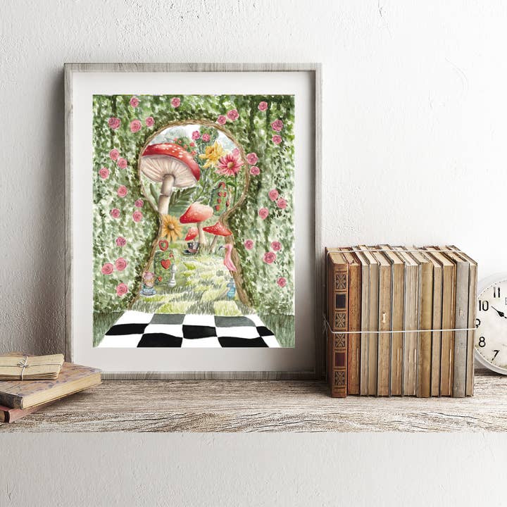 Fox and Wild - Wholesale Art Print - Alice in Wonderland Rosebush Print4