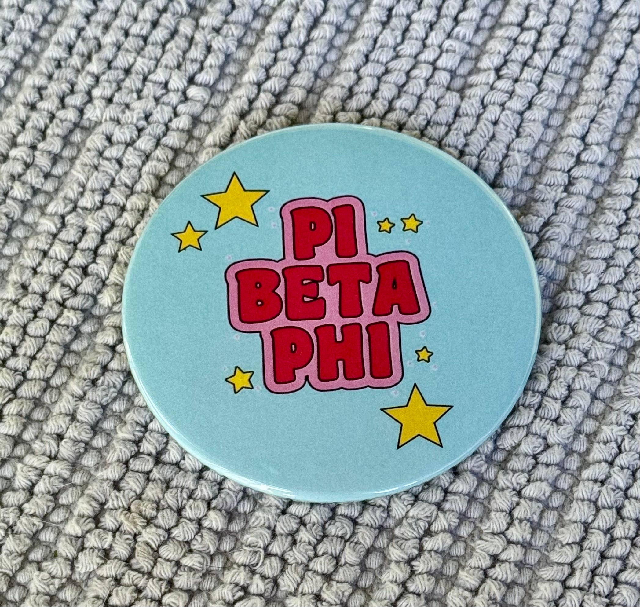 Buttongirl99 - Wholesale Reversspeld/knoop - Pi Beta Phi Sorority 3" pin/knop - Aqua