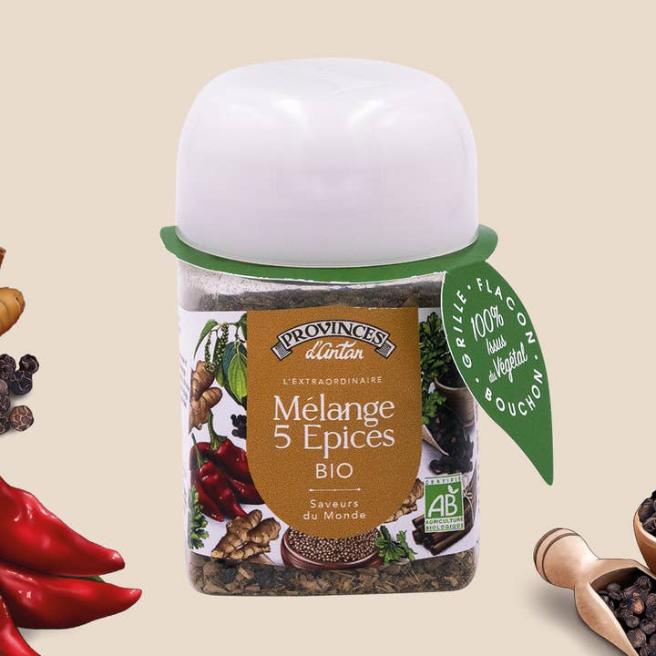 PROVENCE D'ANTAN - Wholesale Herbs - 5 Organic Spices* 30g - PLA Plant-Based Jar0