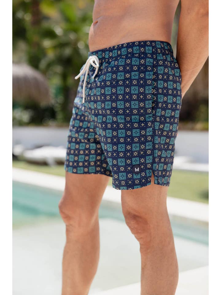 Custi Mikelo - Wholesale Swim Shorts - Men's - Floral Navy Swimsuit