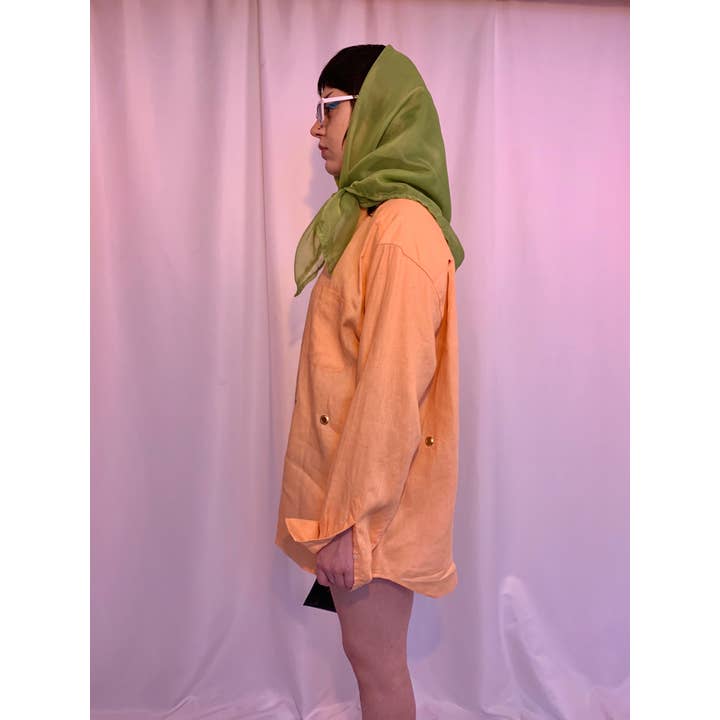 Shop Journal Vintage - Wholesale Scarf - Women's - Large lime sheer square scarf4