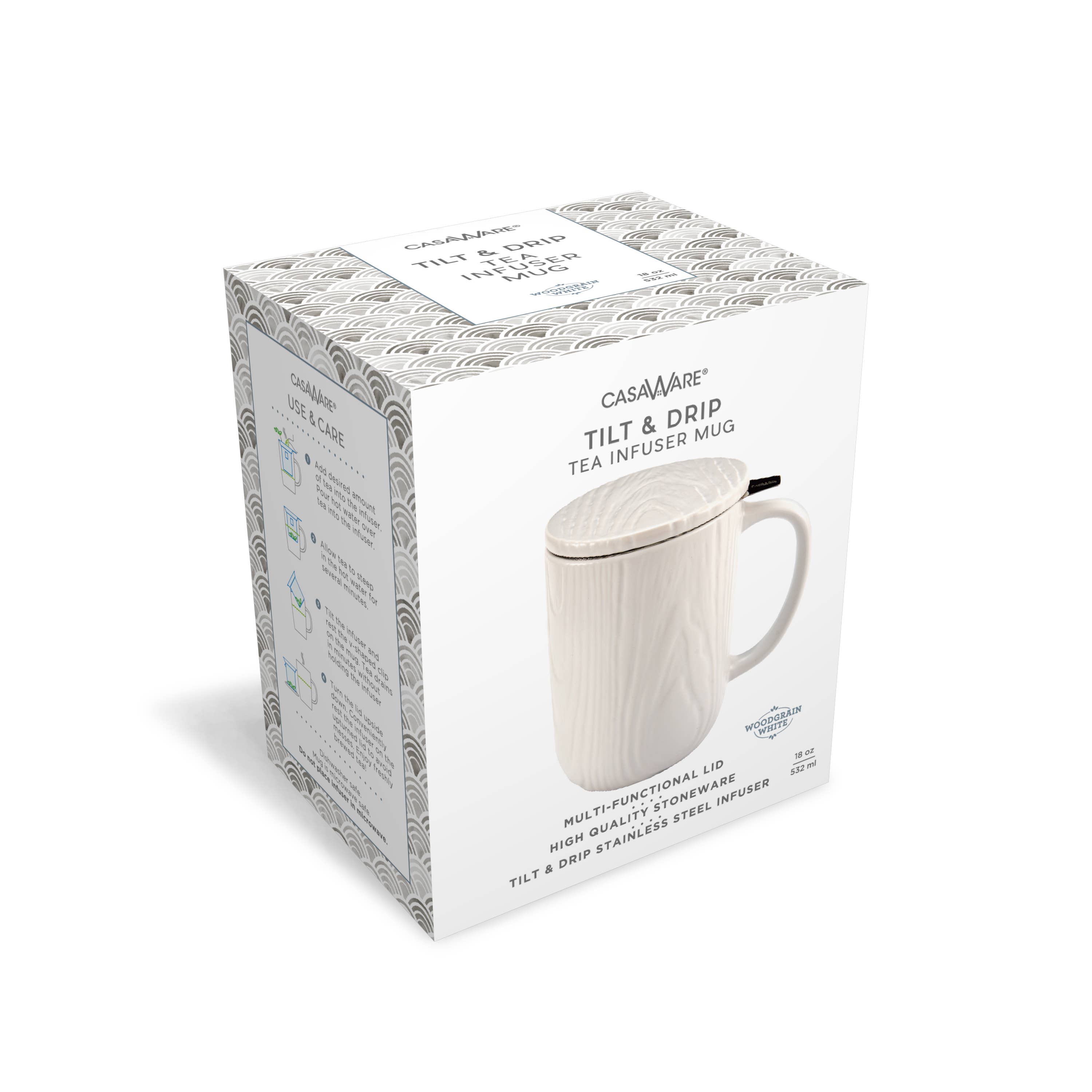 Lava Gray Tea Infuser 18 oz Mug Woodgrain for wholesale on Faire3