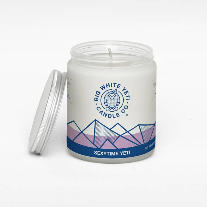 Big White Yeti - Wholesale Jar/Filled Candle - Sexytime Yeti Soy Candle - 6oz tin or 8oz frosted glass jar2
