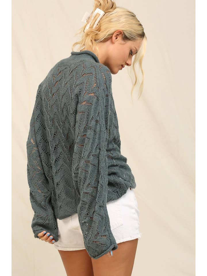 KyeMi - Wholesale Knit Sweater - Women's - An Openwork And Cable Knit Oversized Sweater6