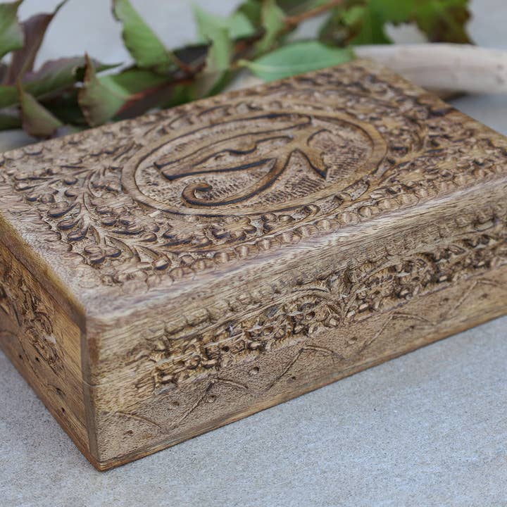 Lungta Imports - Vendita all'ingrosso Portagioie/organizer per gioielli - Ciondolo a forma di occhio di Horus egiziano intagliato a mano, ricordo, L1