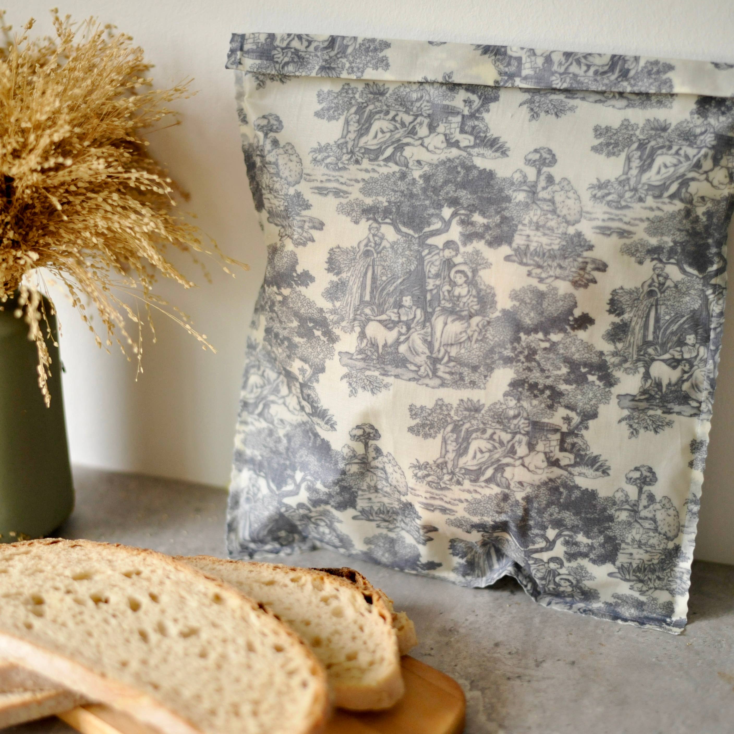 Lou Bees - Vente Sachet de conservation/film alimentaire - Sac à pain en cire d’abeille, léger, en coton pur style vintage4