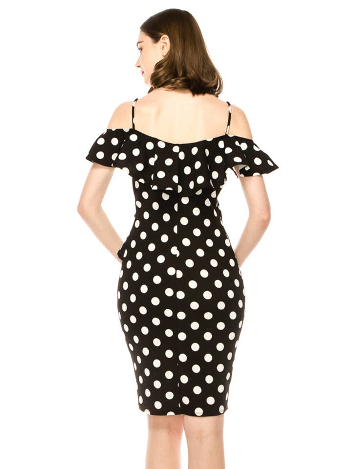 MOA COLLECTION - Wholesale Dress - Women's - Women's Off Shoulder Ruffle Accent Bodycon Dress