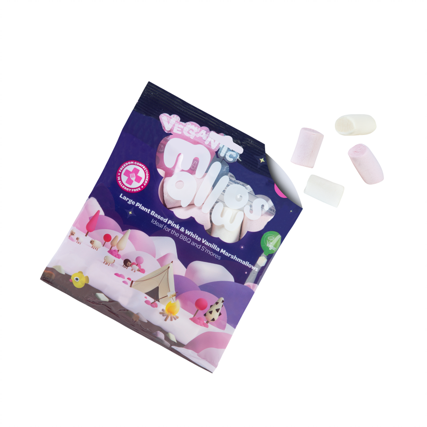 Freedom Confectionery - Wholesale Marshmallow - Vegantic Pink & White Vanilla BBQ Mallows Case of 10x105g1