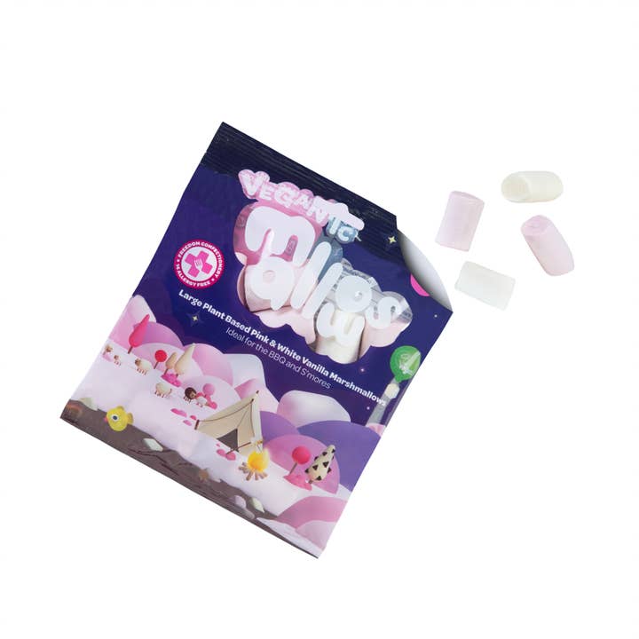 Freedom Mallows - Wholesale Marshmallow - BBQ Vegantic Pink & White Vanilla (105g Bag) Vegan2