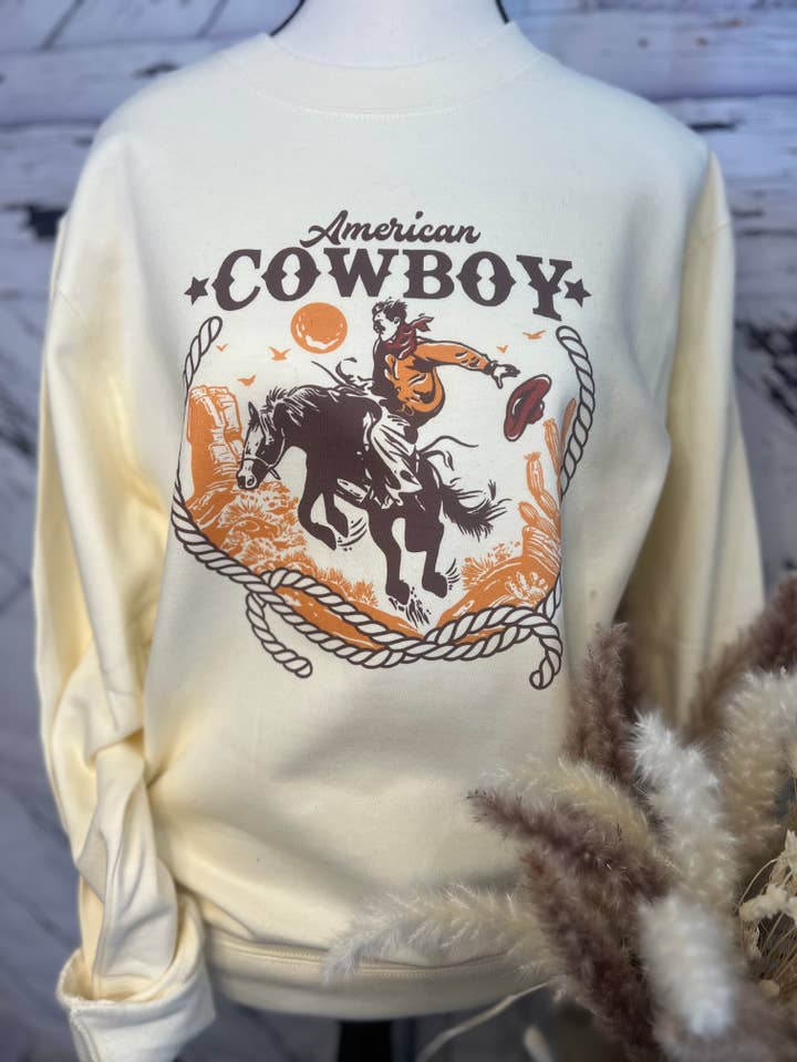 American Cowboy Sweatshirt for wholesale by Two Hearts Printing