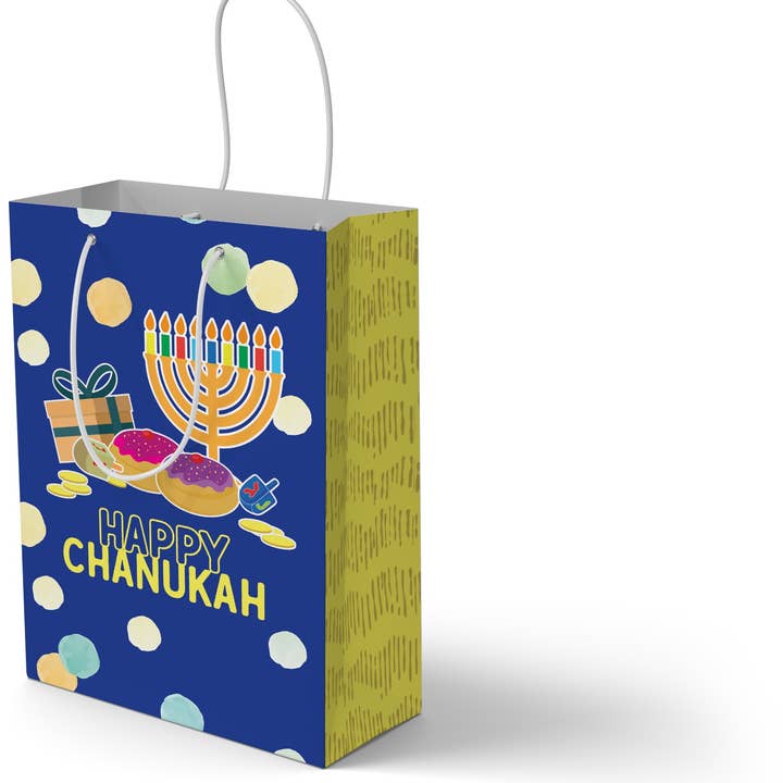 Chanukah Gift Bag - English 8" x 12" for wholesale by Ner Mitzvah