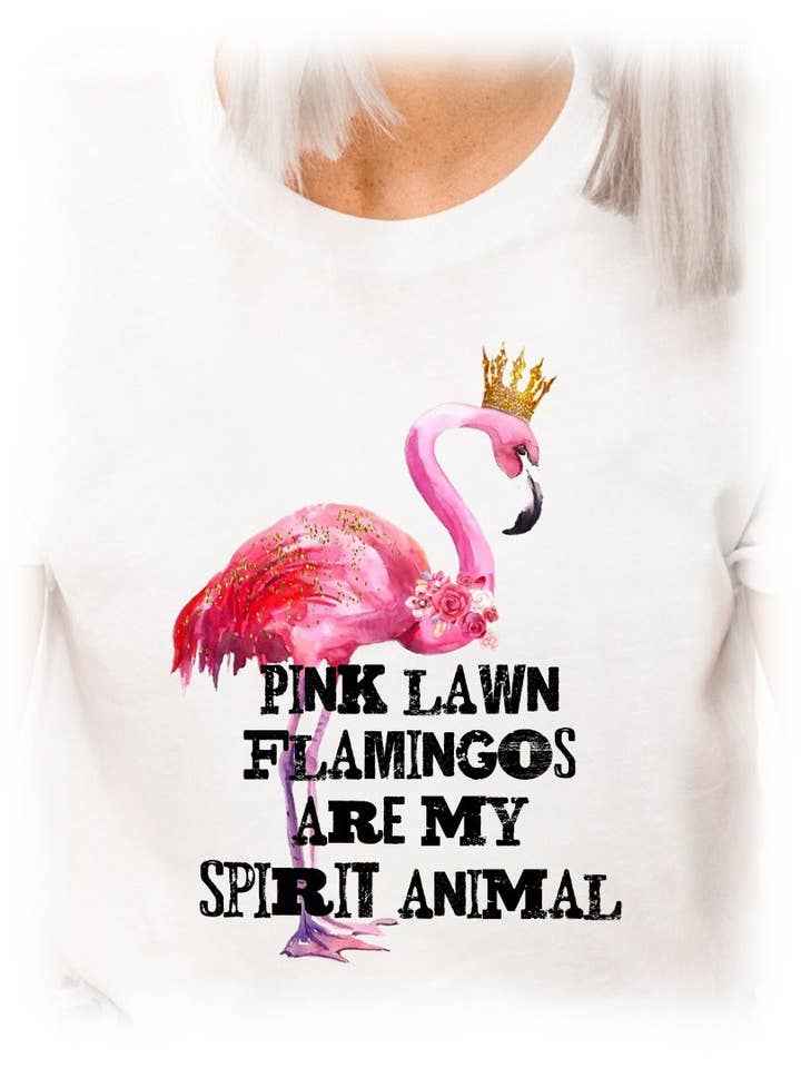 JCoons – wholesale Screen printed t-shirt – Women′s – Pink Lawn Flamingo1