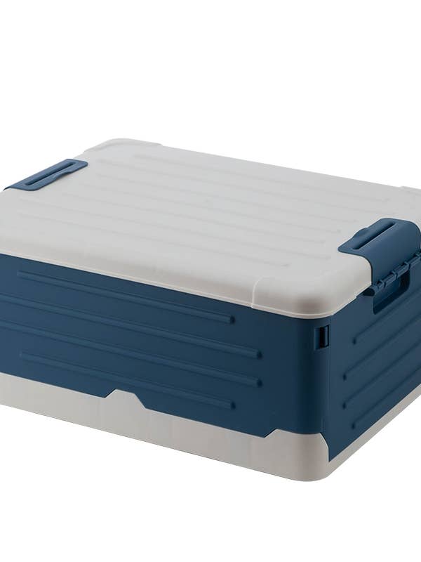 Folding Storage Container - 7 Gal Capacity - Blue and White for wholesale by Fine Life Products