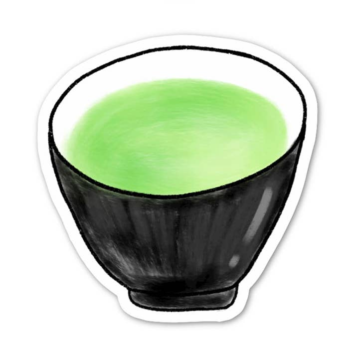 Matcha Tea Sticker, Tea Vinyl Sticker for wholesale by Sixtyeightcolors