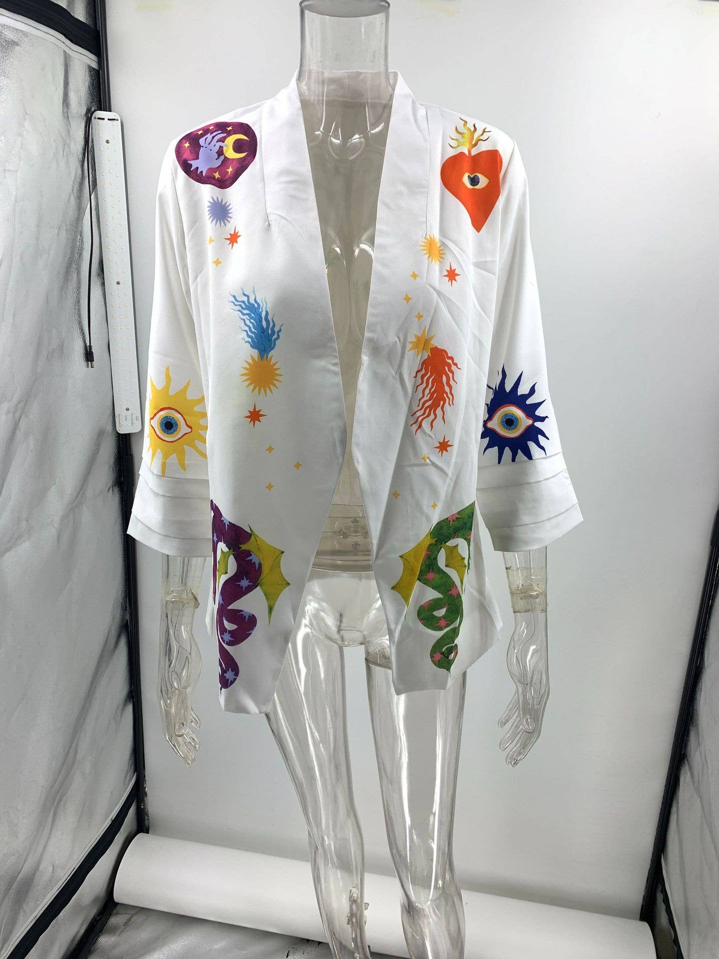 Bianco Cappotto blazer con stampa bianca JRM043 in vendita all'ingrosso su Faire3