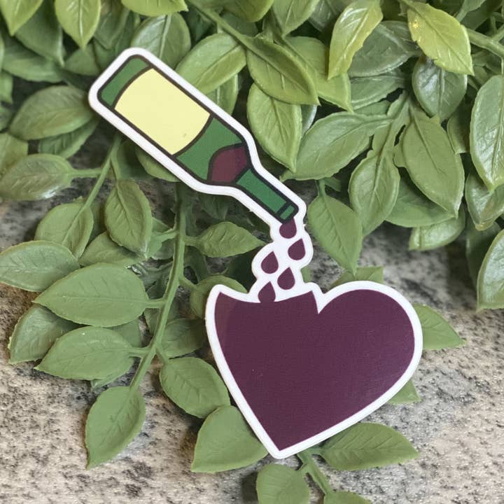 Füllen Sie mein Herz mit Wein Vinyl-Aufkleber 5er-Pack für den Großhandel von Beautiful Mind Design