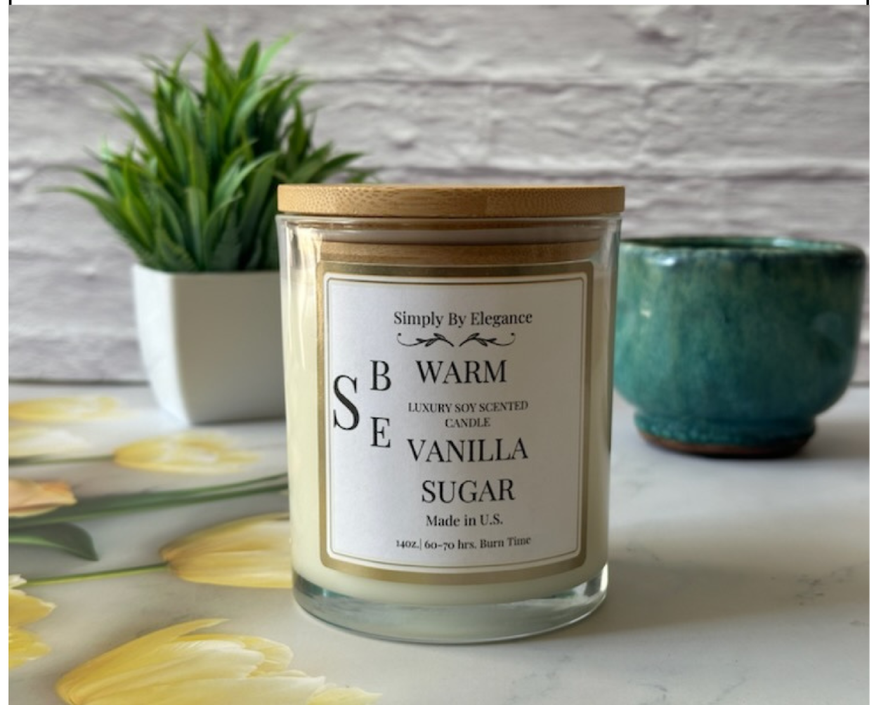 Simplybyelegance - Wholesale Jar/Filled Candle - Soy Wax Candle, Jar Candle, Warm Vanilla Scented 14oz1