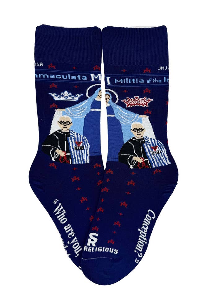 St. Maximilian Kolbe Adult Socks for wholesale by Sock Religious